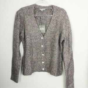 MARLED | NEW Charcoal & Purple Rhinestone Button Front Cardigan Women’s Size XL